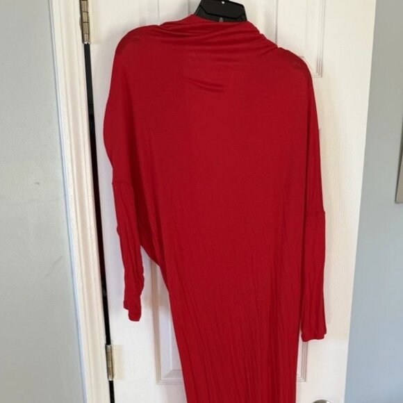 GoJane Plunge Neckline, 3/4 Sleeve, Cotton Knit, Red Dress, Size: Large, NWT - Picture 2 of 5